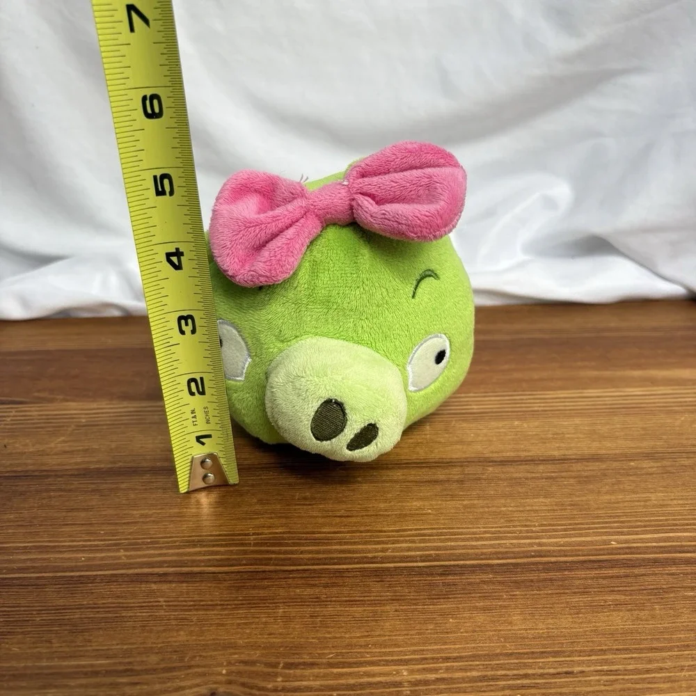 Angry Birds Green Pig Plush Pink Bow Stuffed Animal No Tag Soft Toy No Sound